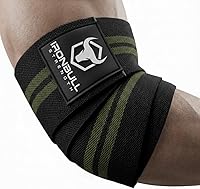 Vista 10 de Coderas para levantamiento de pesas (1 par) - Coderas elásticas de 50 pulgadas para levantamiento de pesas - Soporte de codo para press de banca