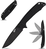 Vista 1 de Cuchillo plegable Eafengrow EF223 con hoja D2 y mango G10, cuchillo multibolsillo para supervivencia, camping, aire libre (negro)