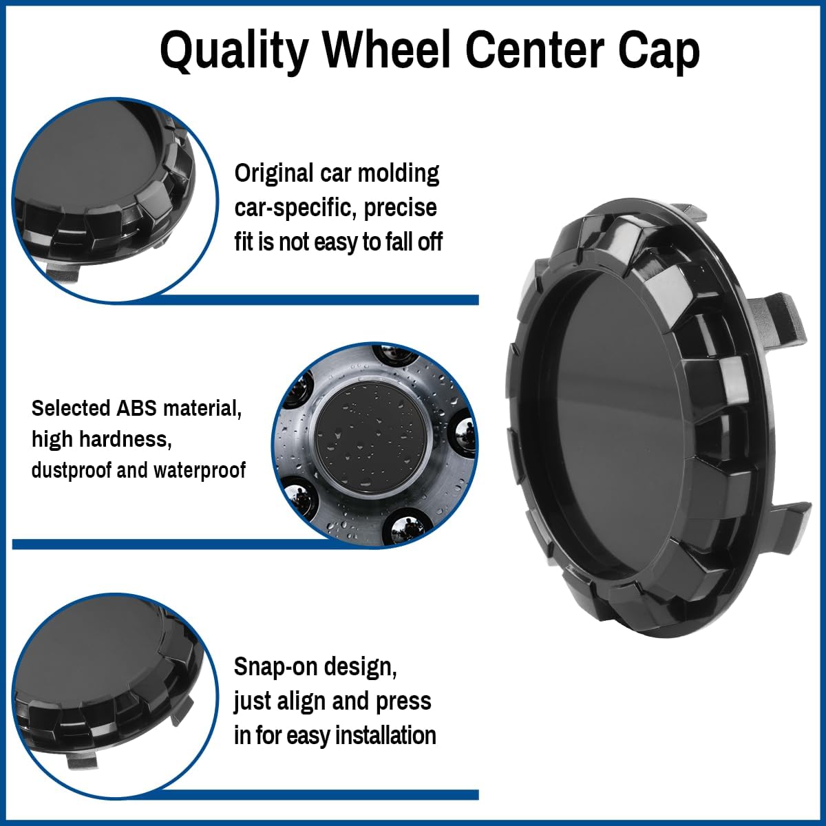 4pcs 83mm (3.27in) Wheel Center Caps for Chevy Avalanche Silverado Tahoe Escalade Black Wheel Center Hub Caps, 88963143#9595891#9595759#9596403#19333200