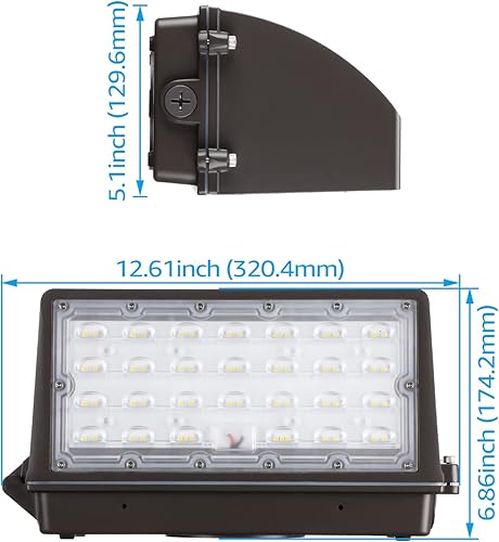 Miniatura 8 de LEONLITE Paquete de pared LED de corte completo, 45 W 5625 LM, luz LED regulable con certificación UL, 120-277 V IP65, iluminación de pared