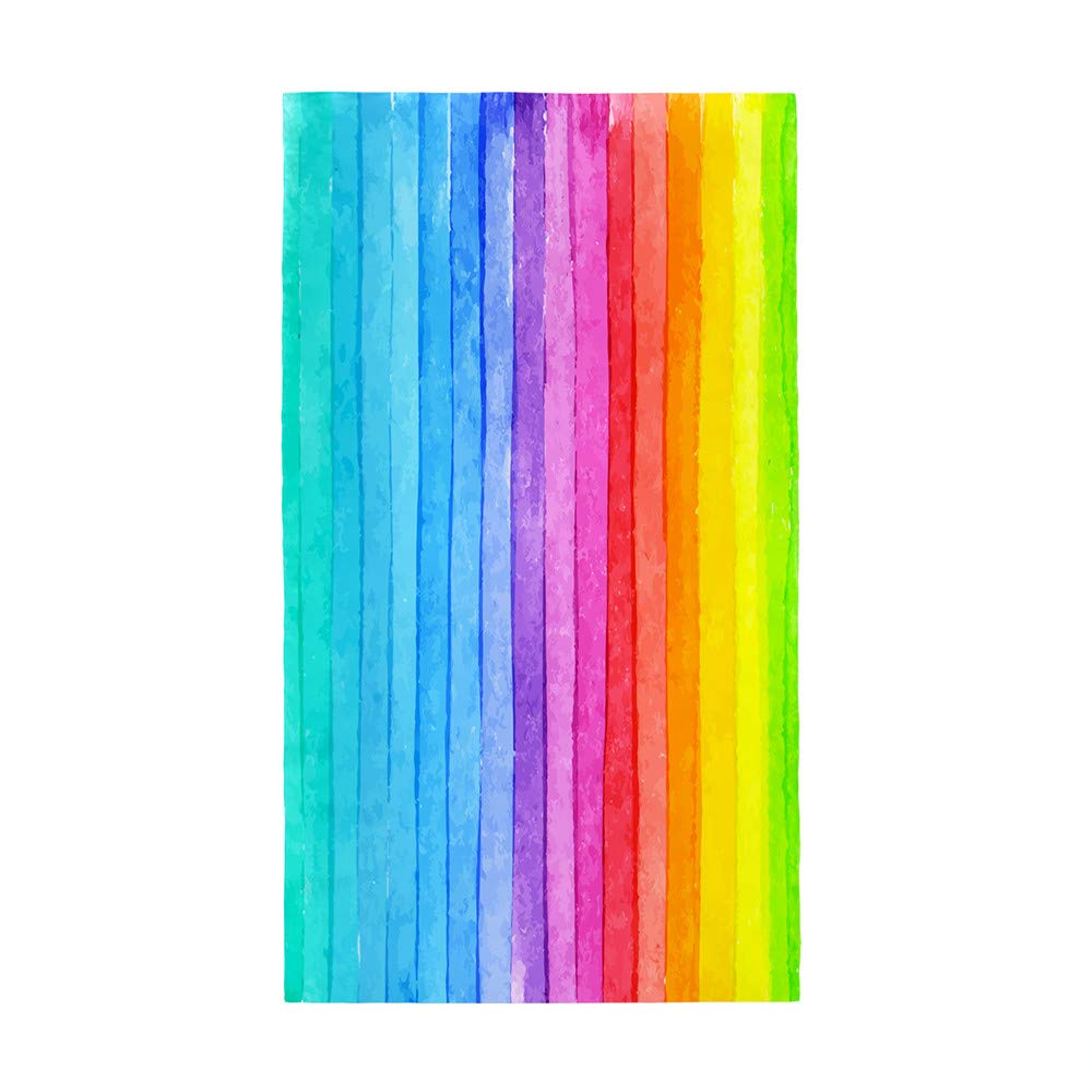 Surwin Men's Rainbow Large Beach Towel Microfibre Stripe Bath Towel Quick Dry Lightweight Summer Towels For Travel, Swim, Camping, Fitness, Sports, Yoga (,70X150cm)