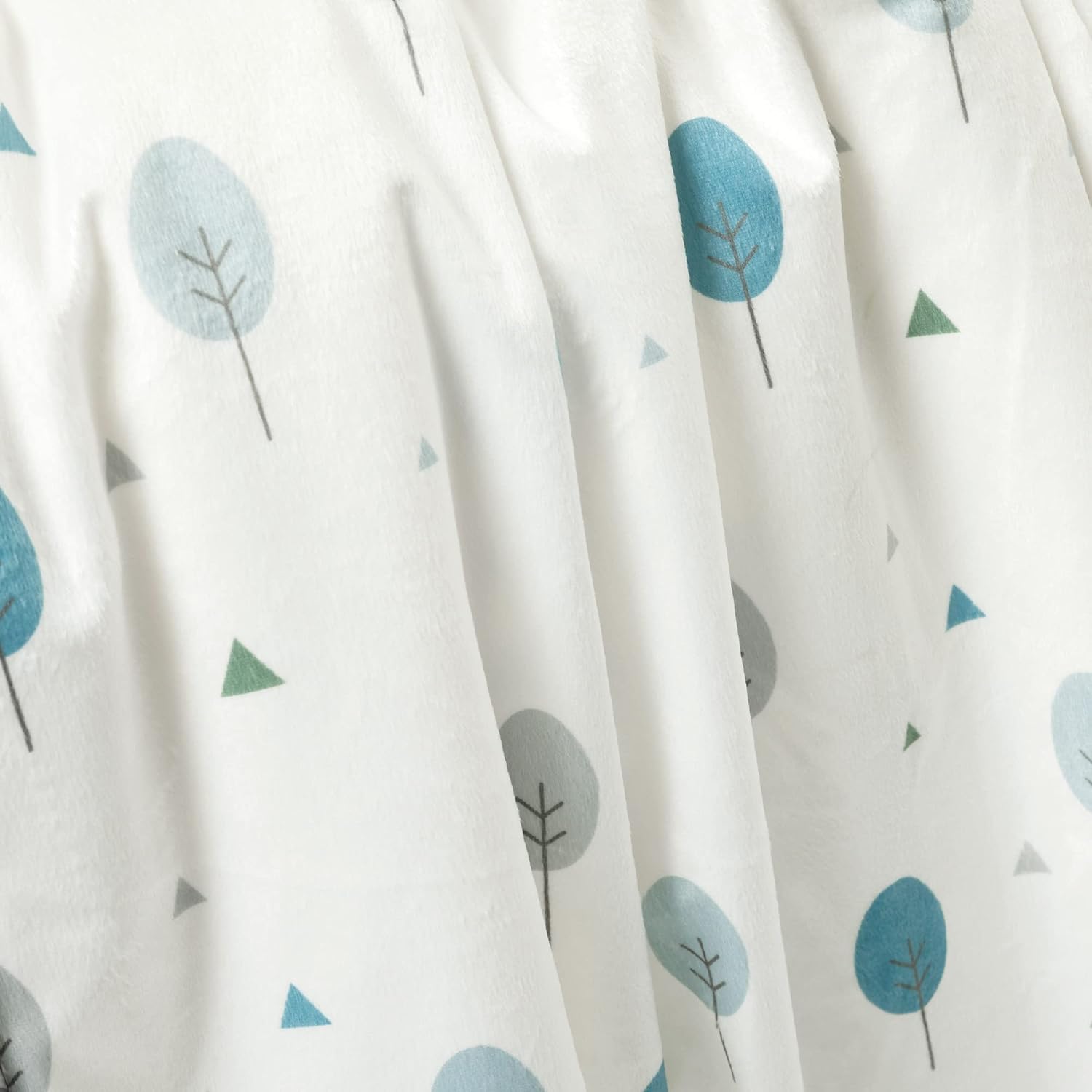 Lush Decor Baby Dinosaurs Roar Allover Trees Soft Sherpa Blanket, 40" x 30", Dusty Teal & Gray