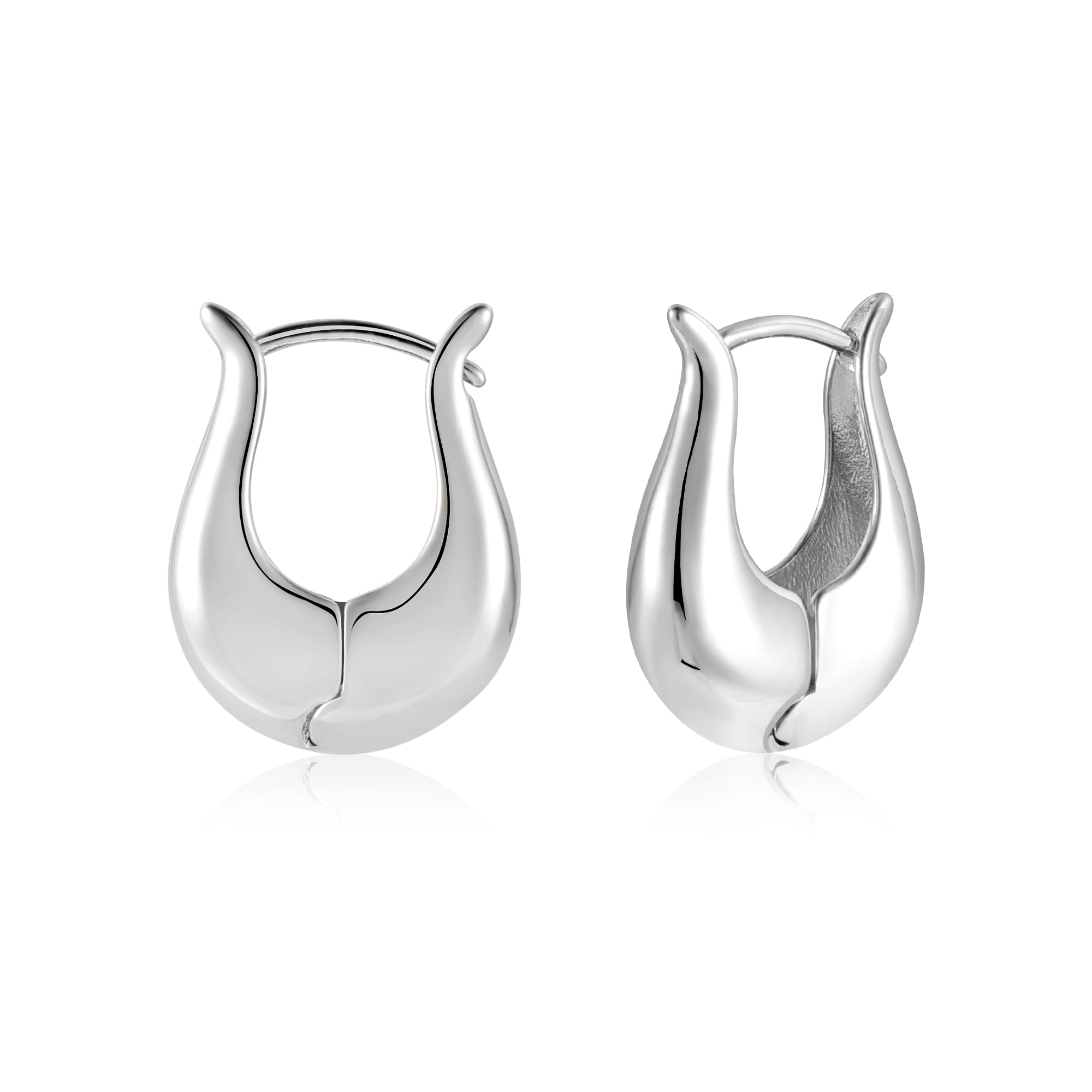 ALEXCRAFT orecchini in argento 925 da donna, piccoli orecchini a cerchio orecchini in argento sterling ipoallergenici mini orecchini spessi piccoli orecchini a cerchio abbracci larghi