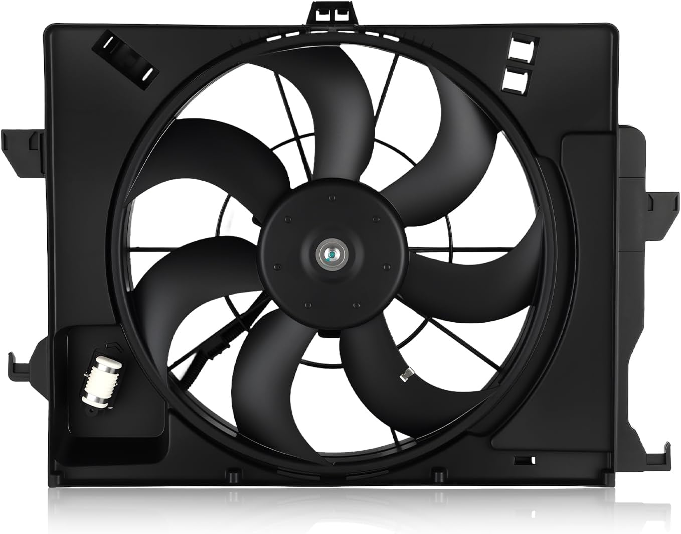 620-442 Radiator Cooling Fan Fit for Dodge Attitude 2011-2013, for Hyundai Accent 2012-2013, for Hyundai Veloster 2012-2014, for Kia Rio 2012-2017 Replacement Radiator Fan Assembly 253801R050
