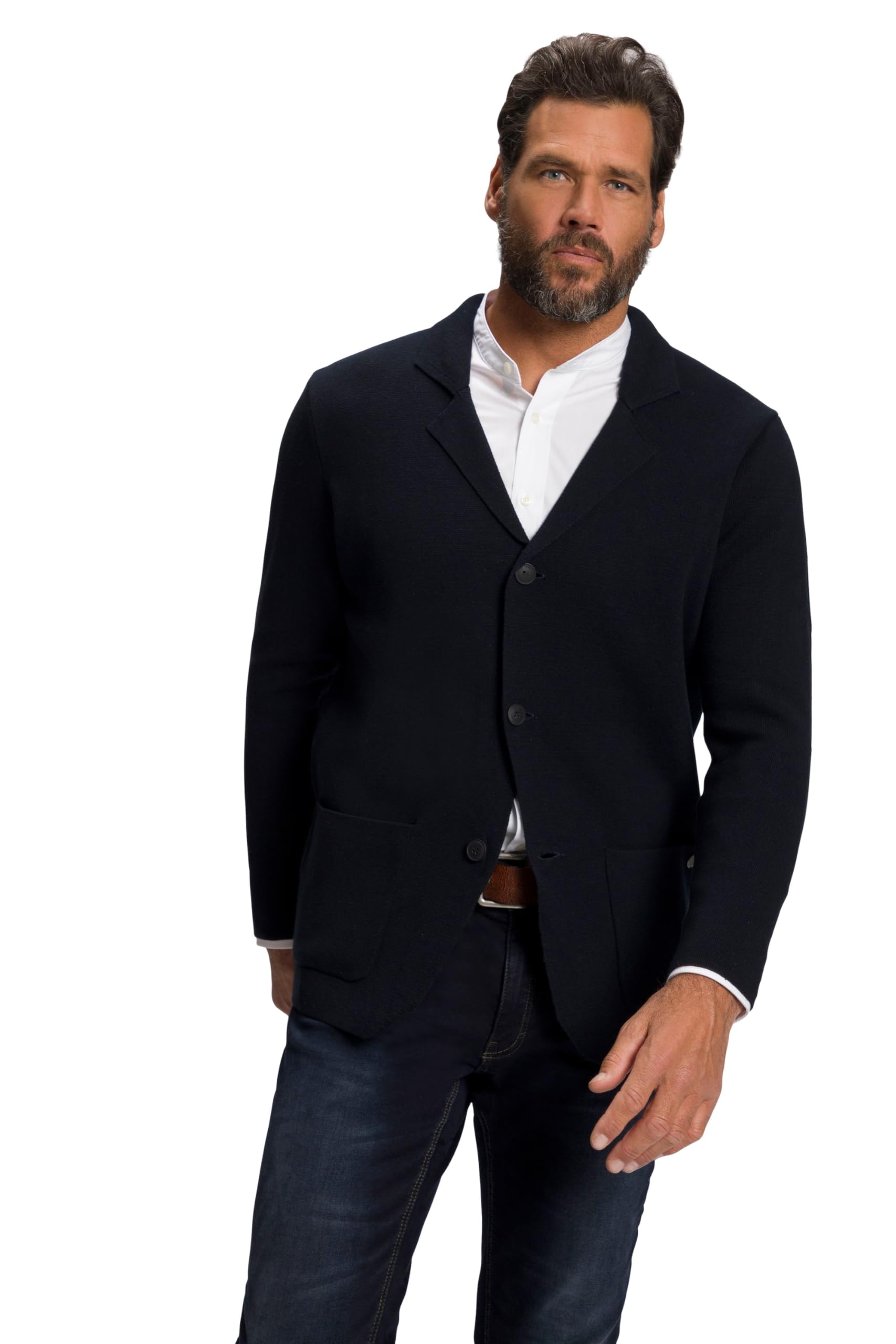 JP 1880 Kardigany Mężczyźni Stricksakko, Flexnamic®, Milano-strick, Reverskragen, Bis 8 Xl