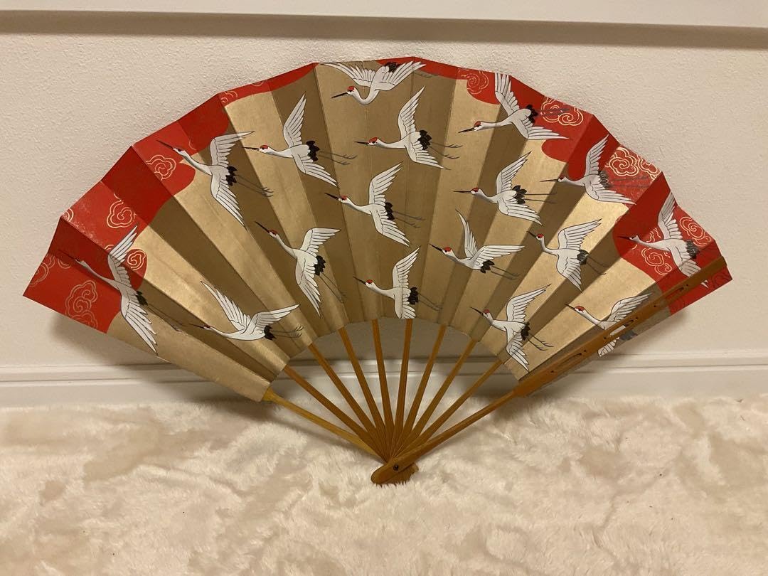 京都十松屋福井扇鋪製 鶴図柄御舞扇 京都十松屋福井扇鋪製 鶴図柄御