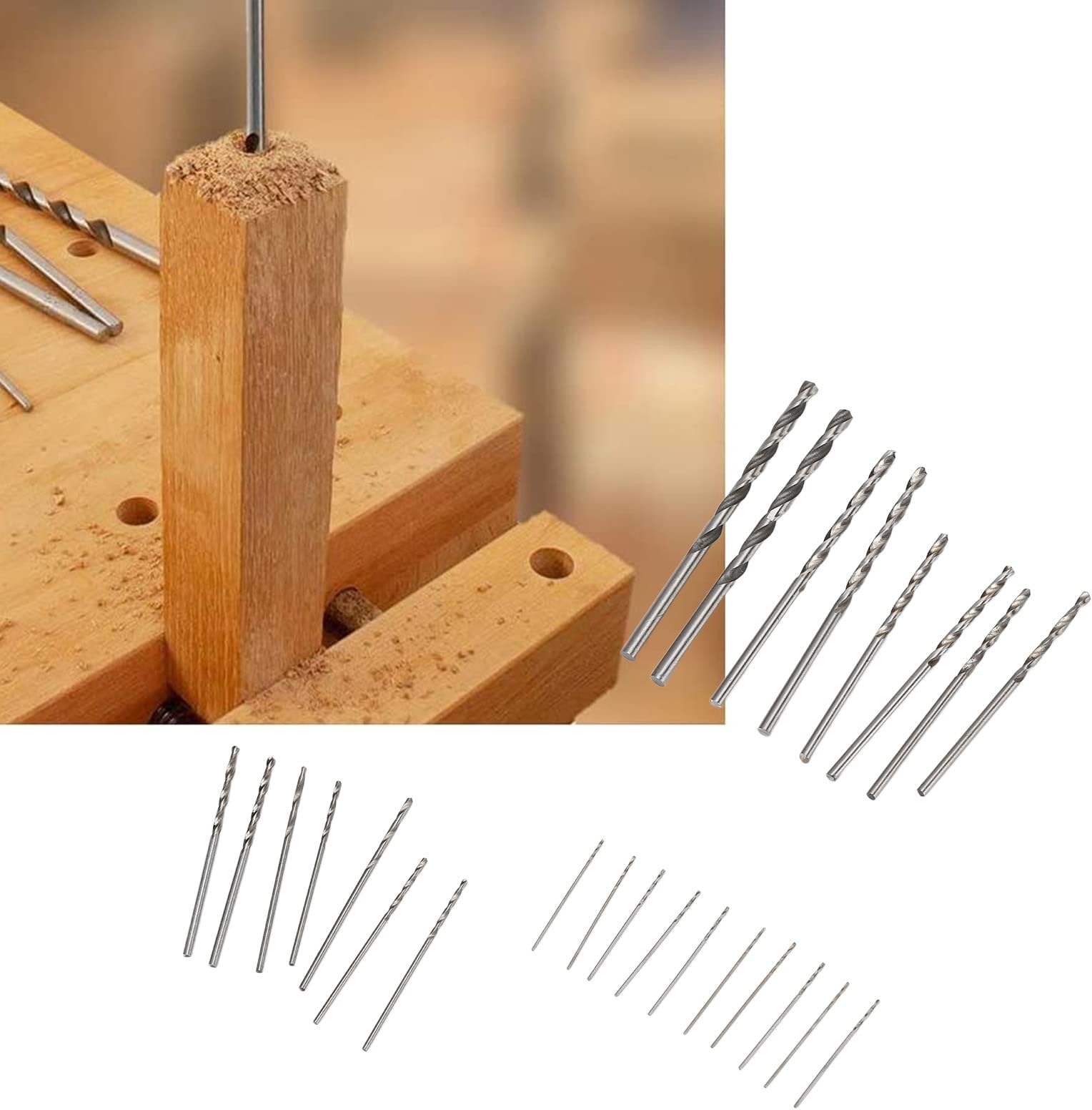 25PCS Twist Micro Drill Bits,0.5‑3mm 9 Specifications Durable Sharpness Micro Drill Bit Set with Hss Straight Shank for Jewelry Watch PCB Crafts