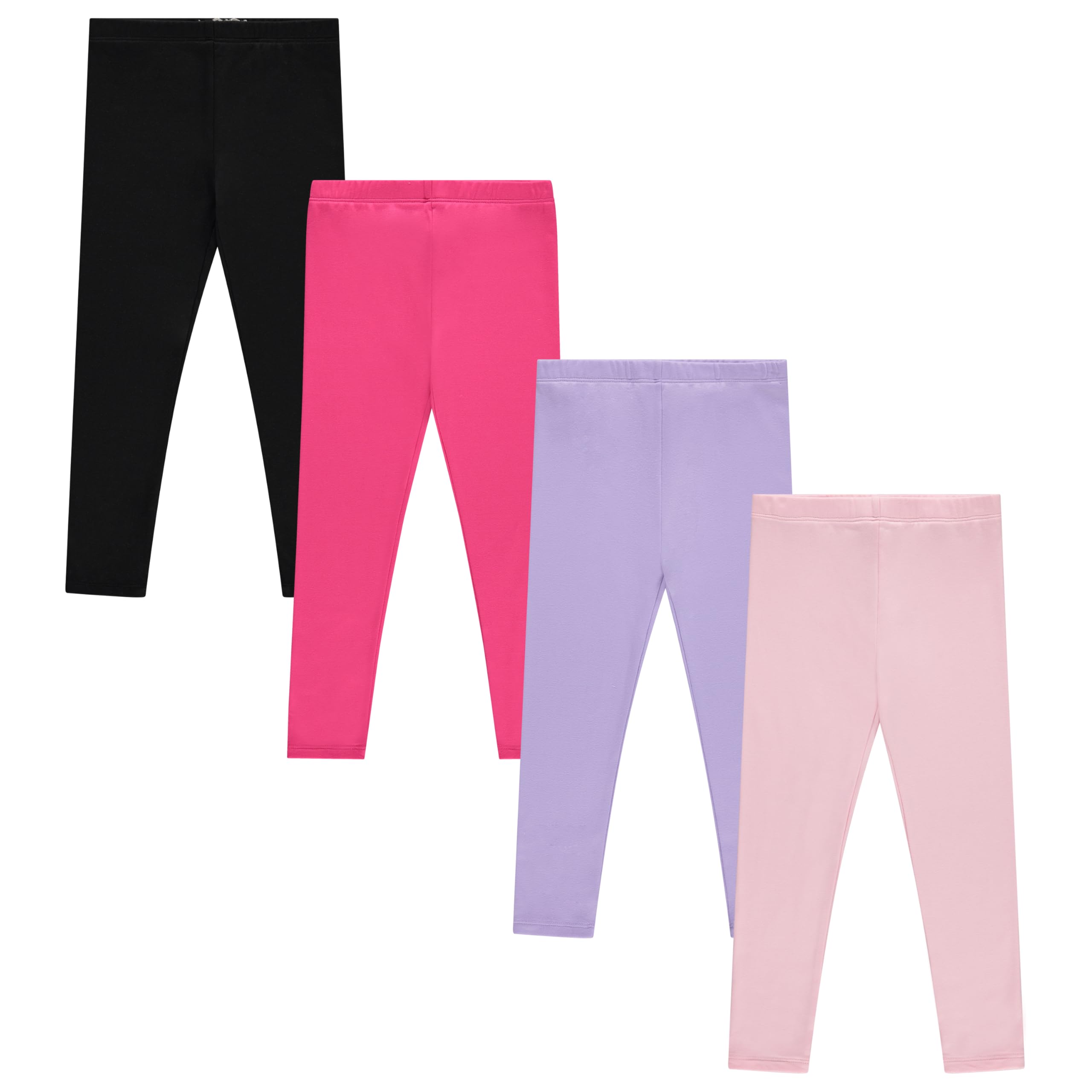 BTween Kids Girls Fall Fashion Stretch Leggings Comfortable Bottoms Set 4 Pack Bundle