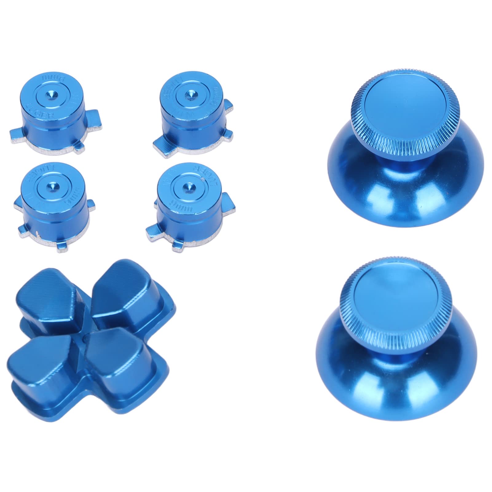 Levette in Metallo per Controller PS5, Joystick di Ricambio in Lega di Alluminio Levette Analogiche Pulsanti ABXY Kit di Sostituzione(Blu)