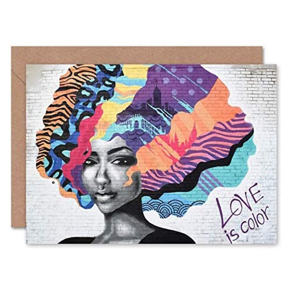 Barbalis Graffiti Woman Psychedelic Hair Greetings Card