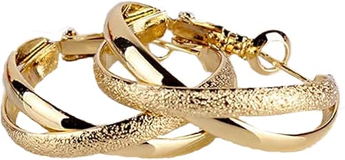 Pendientes de aro de plata de ley y chapado en oro sobre plata de ley