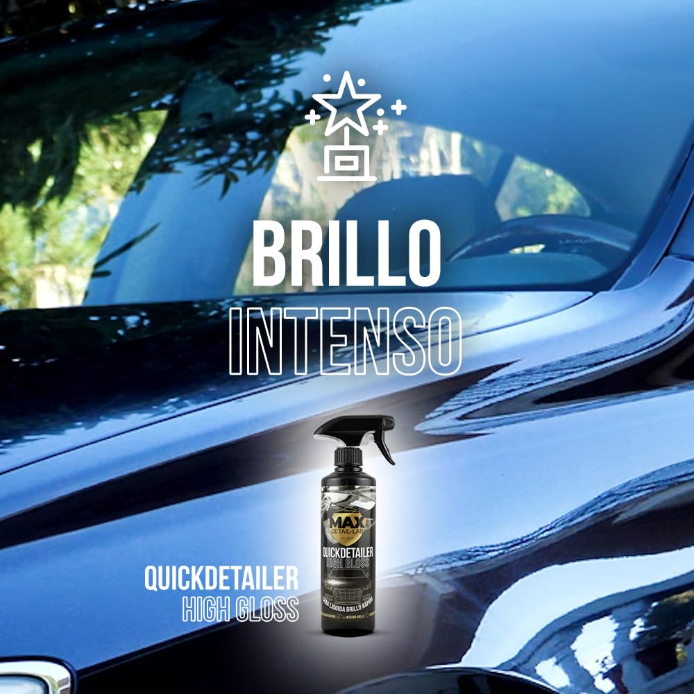 MAX DETAIL-LAB - Quickdetailer 5L - Quick Detailer Carnauba Car Lusterko karoserii, wysoki połysk samochodowy, zestaw do czyszczenia bez wody, profesjonalny zestaw do szczegółów, motor, 5 litrów