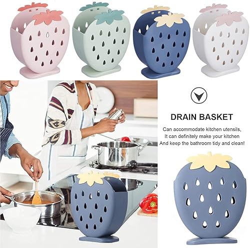 Miniatura 8 de AKOAK Paquete de 1 soporte para palillos de fresa, caja de almacenamiento de cubiertos, adecuado para almacenar cucharas, palillos, cucharas,