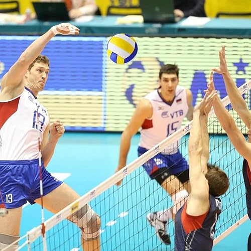 Miniatura 6 de Ukontagood Paquete de 9 pelotas de voleibol de tamaño oficial 5, voleibol para interiores y exteriores, impermeables, suaves, para piscina, playa,