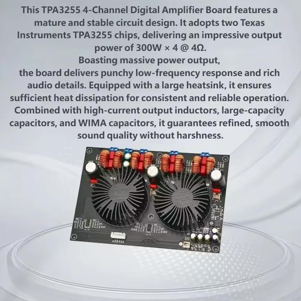 Classe D Ad Alta Potenza 4X300W Amplificatore di Potenza Scheda TPA3255 Quattro Canali Digital Luxury Fan