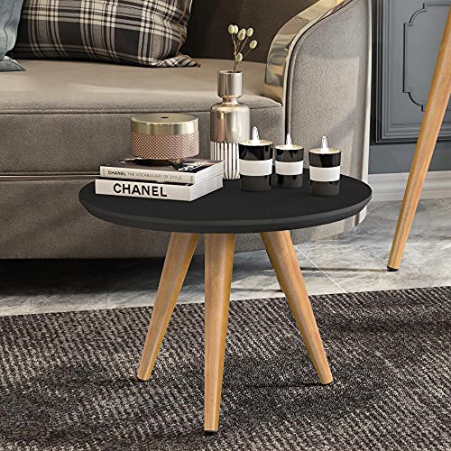 Conjunto 3 Mesas Apoio Lateral Centro Pés Palito Conico Invernizados Classic - Preto