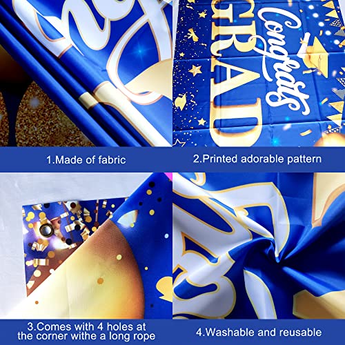 Image of KatchOn, XtraLarge Congrats Grad Banner - 72x44 Inch, Congratulations Banner | Graduation Class of 2026, Blue and Gold Grad Decorations Class of 2026 | 2026 Graduation Decorations