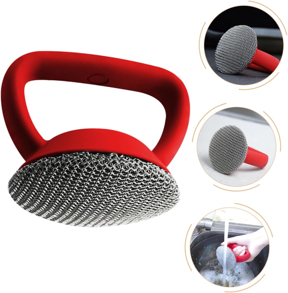 Stainless Steel Pot Cleaning Brush with Handle Sturdy Scrubber for Cookware and Pans for Kitchen Cleaning and Scrubbing