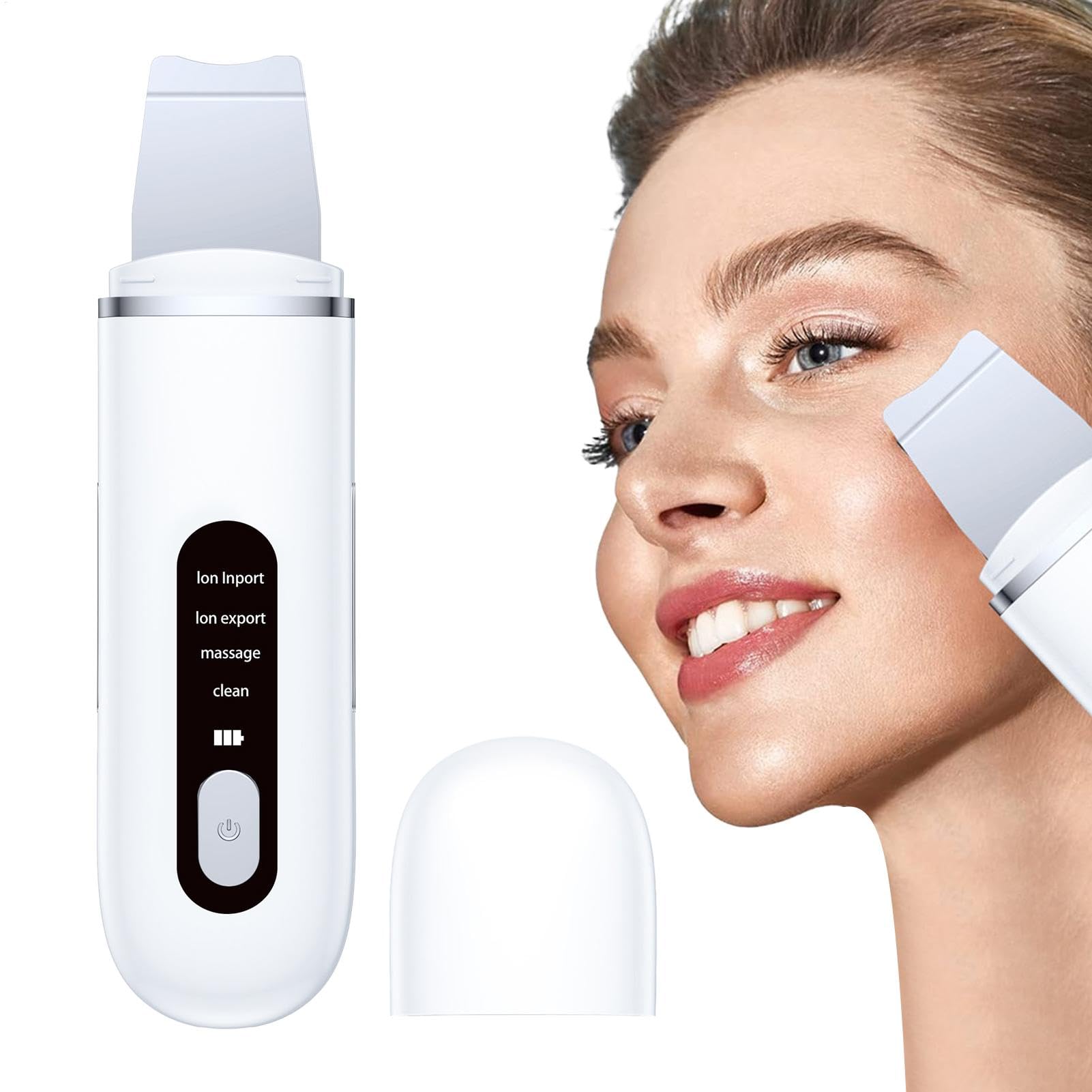 Épurateur de peau ultrasonique, épurateur pores - Spatule de peau ultrasonique portable | de pores faciaux, instrument de beauté, dissolvant de point noir, outil de nettoyant de pores pour re