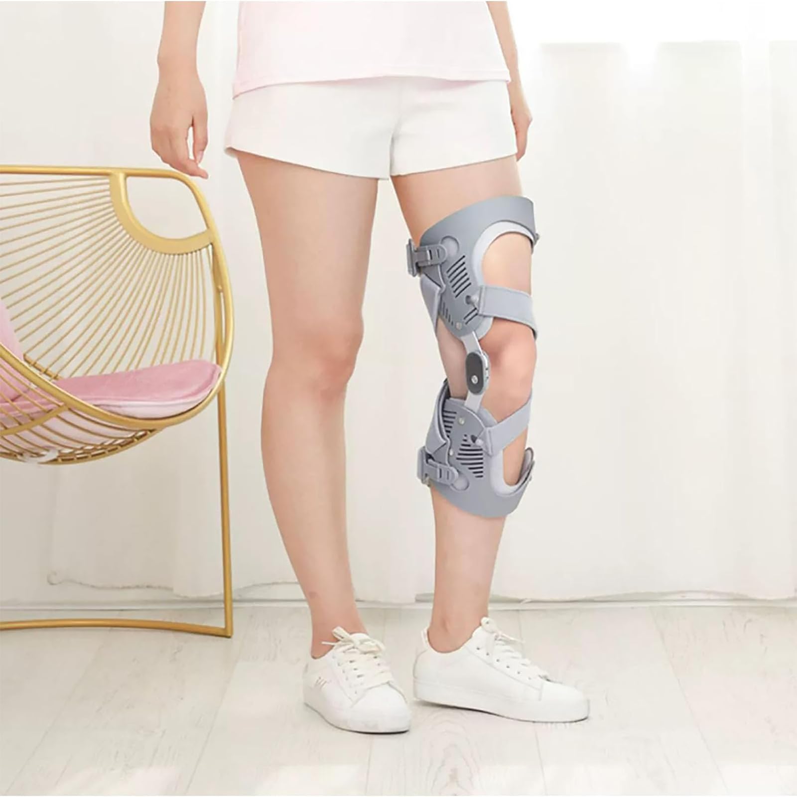 Ginocchiera di supporto, immobilizzatore articolato, supporto flessibile e regolabile per la riabilitazione ortopedica, post-operatoria, lesioni al menisco, ai legamenti, infortuni sportivi, artrite,