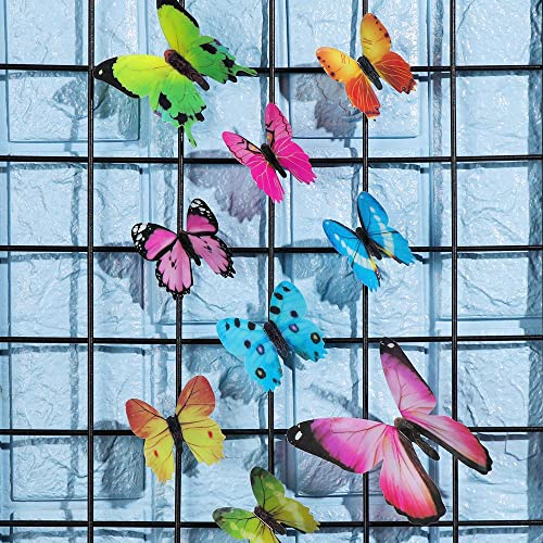 12 adhesivos de pared mariposas 3D rosa removibles miniatura 4