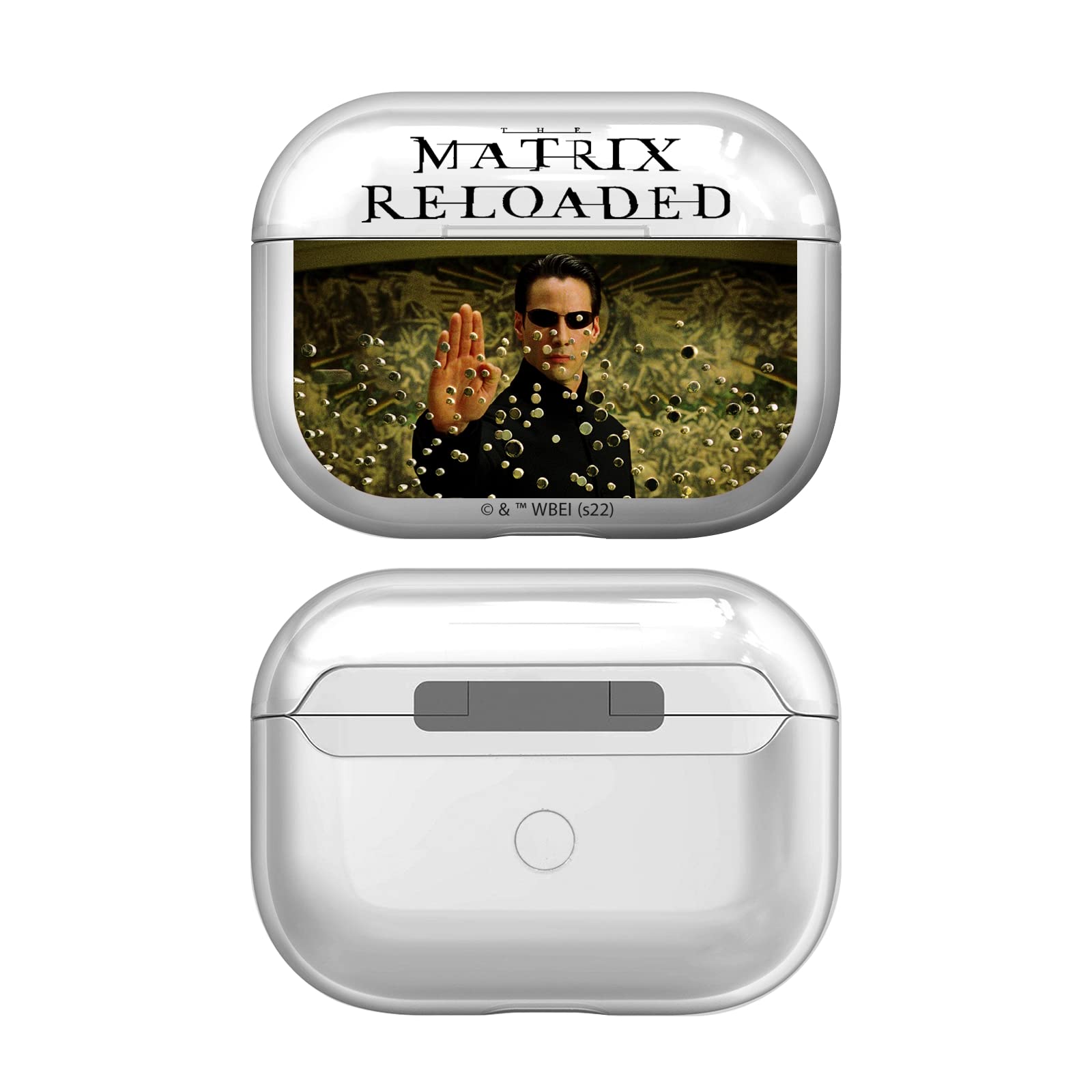 Head Case Designs Officially Licensed The Matrix Reloaded Neo 3 Key Art Clear Hard Crystal Cover Compatible With Apple AirPods Pro 2 Charging Case