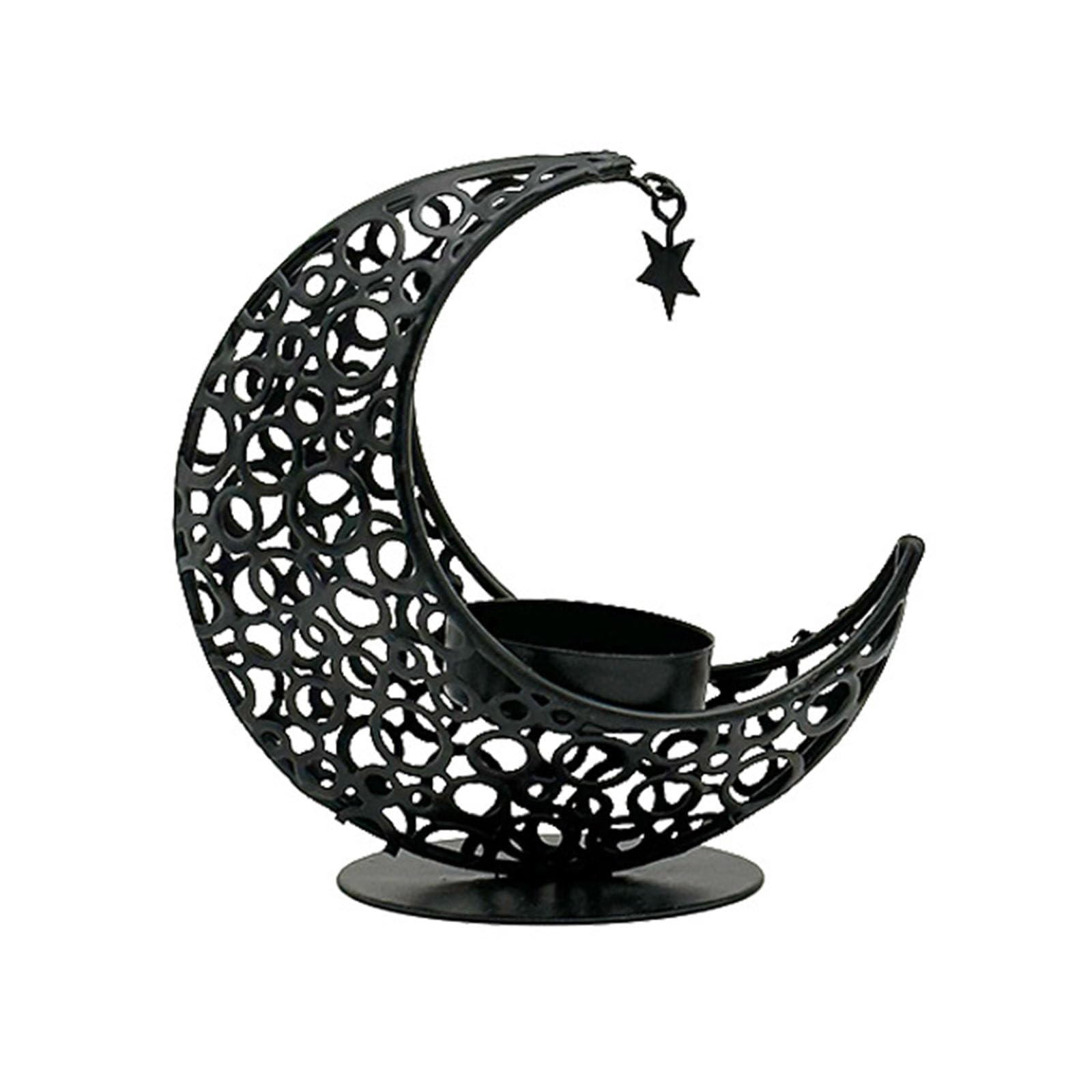 Buxuaaaa Light Stand Hollow-out Holder Create Atmospheres Crescents Shaped Candlestick Home Decor Family Gathering