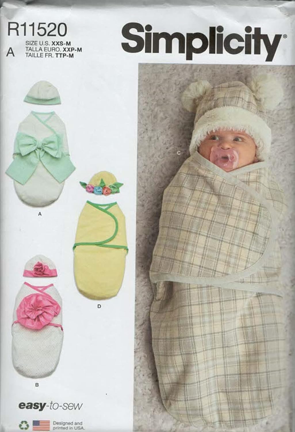 Simplicity by Design Sewing Pattern R11520 Babies" Buntings