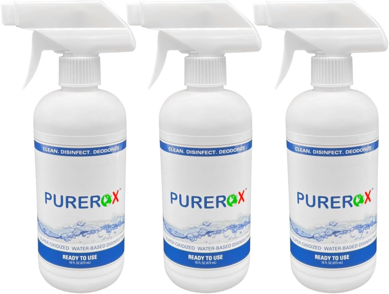 disinfectant (16oz, 3pk) Eliminate 99.9999% bacteria, viruses norovirus, and bloodborne pathogens, and fungi Hypochlorous. No Rinse. Suitable for All Surfaces.