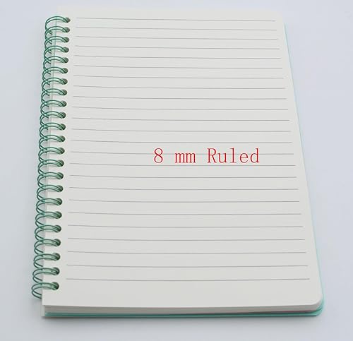 Miniatura 5 de Yansanido Cuaderno de espiral, 5 unidades, A5, tapa blanda impermeable, 0.315 in, 80 hojas160 páginas, diario para estudio y notas (ligero)