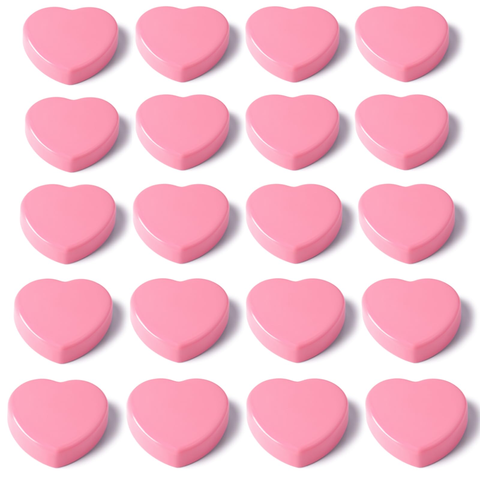 PYJLBX Fridge Magnets, 20PCS Pink Heart Strong Magnet - Cute Small Magnets for Whiteboard & Notice Board - Mini Decorative Heavy Duty Magnets for Crafts, Fridge, Home, Kitchen, School, Office (Pink)