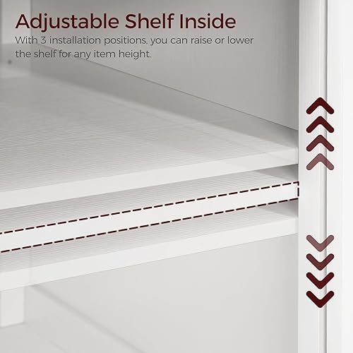 Miniatura 6 de Mesa auxiliar de granja con estación de carga, mesa auxiliar grande de sofá de 24 pulgadas, puerta de granero y estante de almacenamiento ajustable,