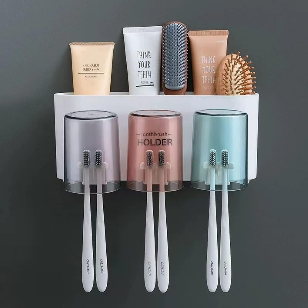 Toothbrush Holder Wall Mounted, Tooth Brushes Holder, Toothbrush Holders for Bathroom, Brush Holder for Bathroom Wall Mounted (3 Cup)-image-12