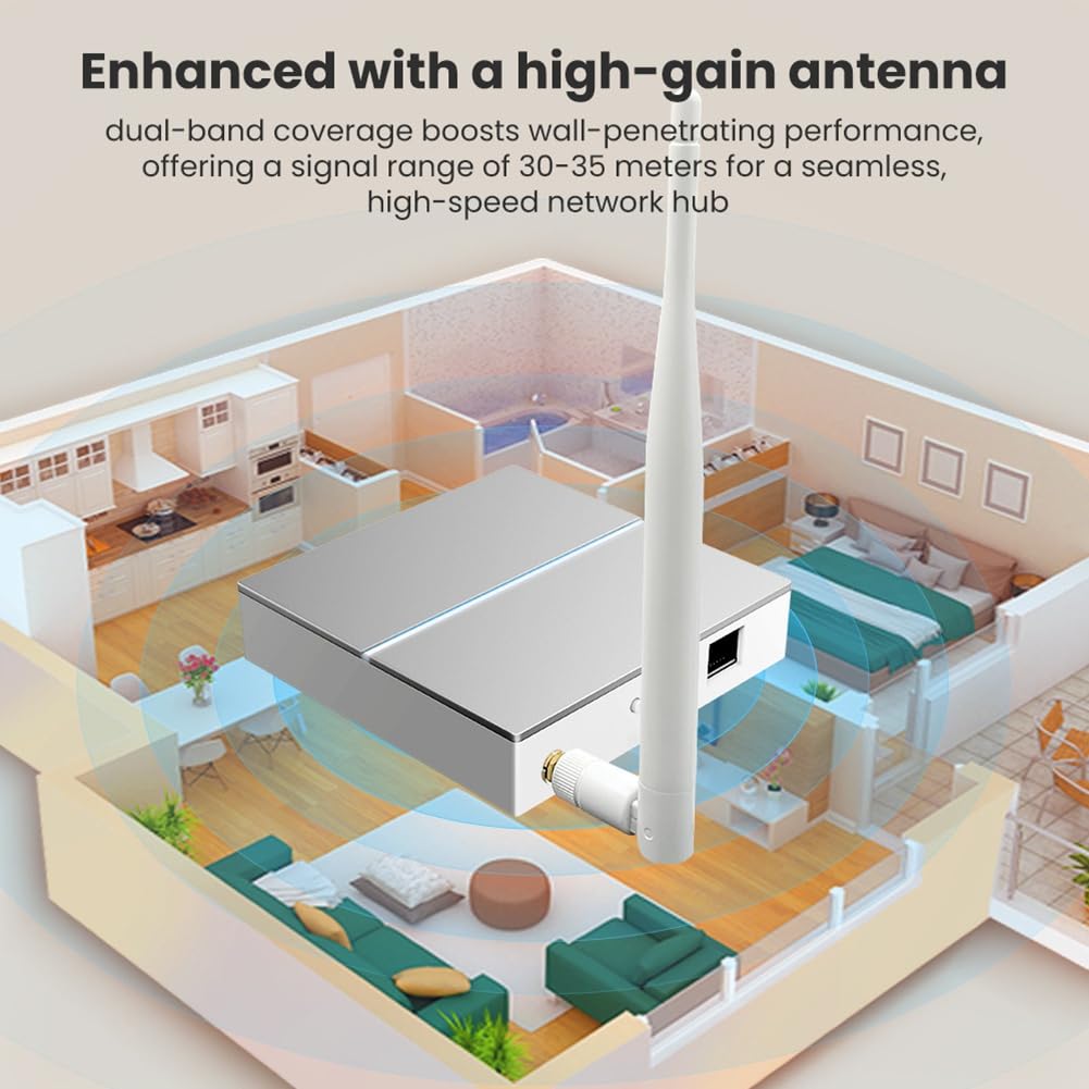 Hub de Enlace Inteligente Tuya Zigbee 3.0 con Cable y Antena para Control Remoto Inalámbrico.