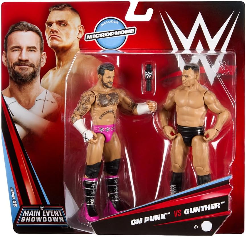 Детские фигурки Mattel Brick Shop Mattel WWE Main Event Showdown Action Figures 2-Pack with Accessory, цвет: Разноцветный
