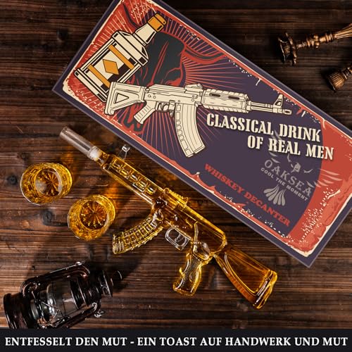 Oaksea Cadeau à whisky pour homme et papa, coffret cadeau pour homme, carafe à whisky de 550 ml, avec 2 verres, cadeaux d'anniversaire pour mari, amateurs de whisky, accessoires de whisky pour bar – Image 5