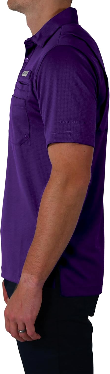 Columbia Men's Golf Flycaster Pocket Polo Shirt Omni Wick Breathable Short Sleeve