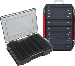 Köderbox grau, Doppelschicht, Angelkoffer, 2er-Set