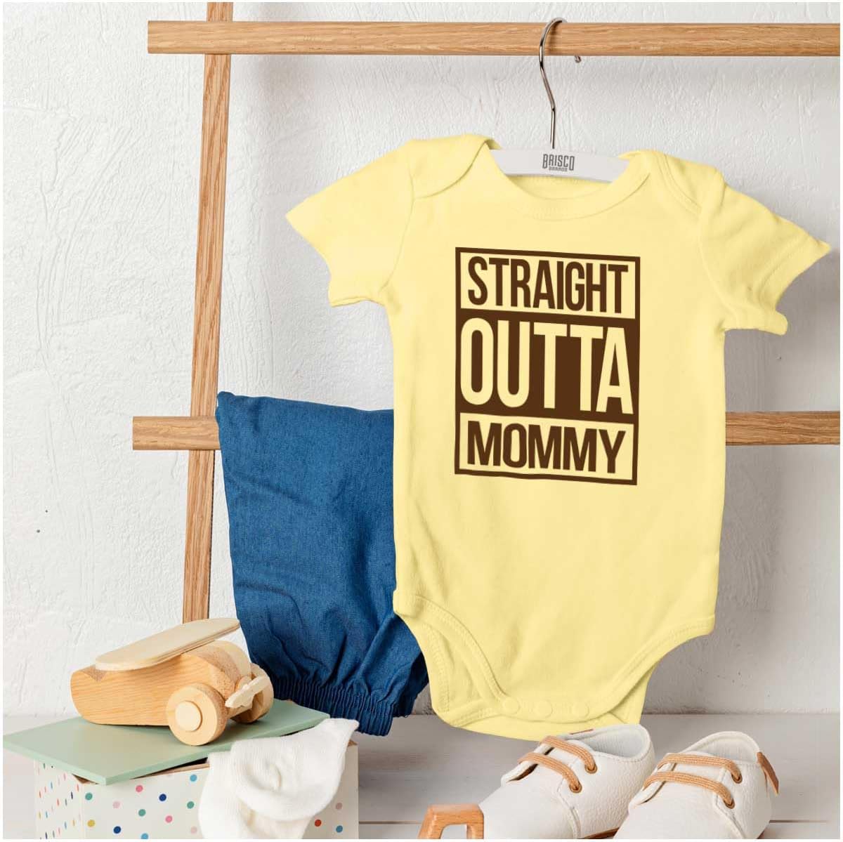 Brisco Brands Straight Outta Mommy Hip Hop Baby Romper Boys or Girls