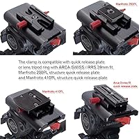 Vista 5 de Adaptador de abrazadera convertidor de placa de liberación rápida compatible con placa Arca-Swiss Fit y placa 200PL/410PL, compatible con Sachtler