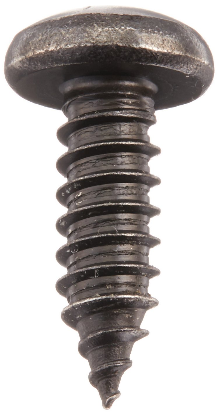 18-8 Stainless Steel Sheet Metal Screw, Black Oxide Finish, Pan Head, Phillips Drive, Type AB, 1/4