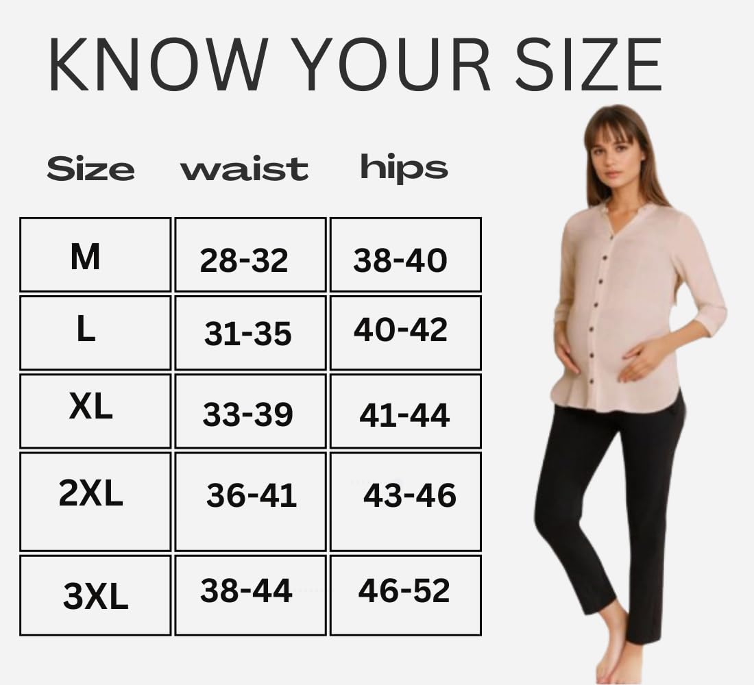 FASHIOSPICE Maternity Pant for Pregnant Women, Offering Ultimate Support and Comfort as Bottom Wear Pregnancy Pants(3XL, Black) - Image 6 thumbnail