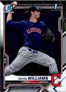 2021 Bowman Chrome Draft #BDC-93 Gavin Williams RC Rookie Cleveland Indians MLB Baseball Trading Card