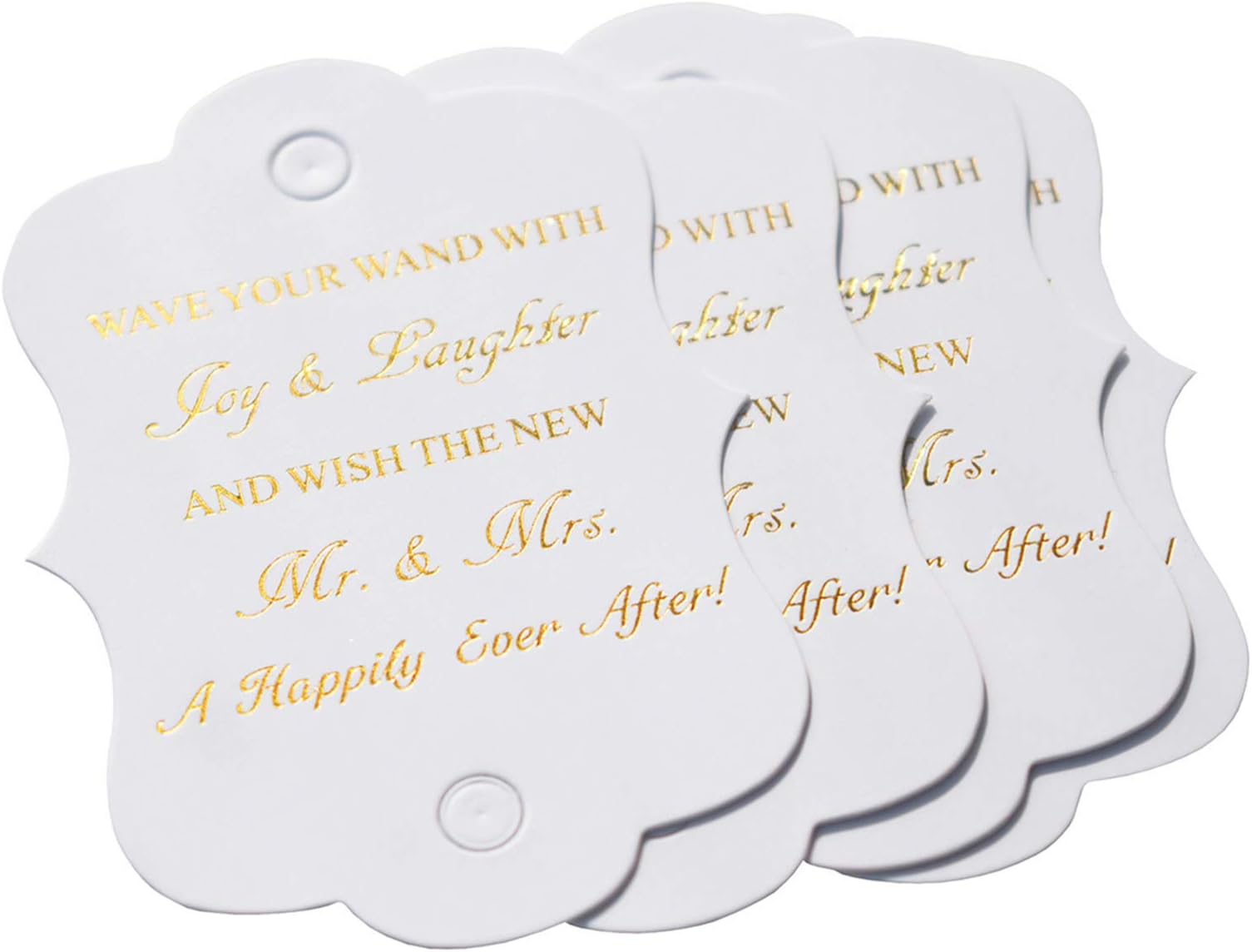 Summer-Ray - 50 X Pure White Gold Hot Wedding Gift Tags