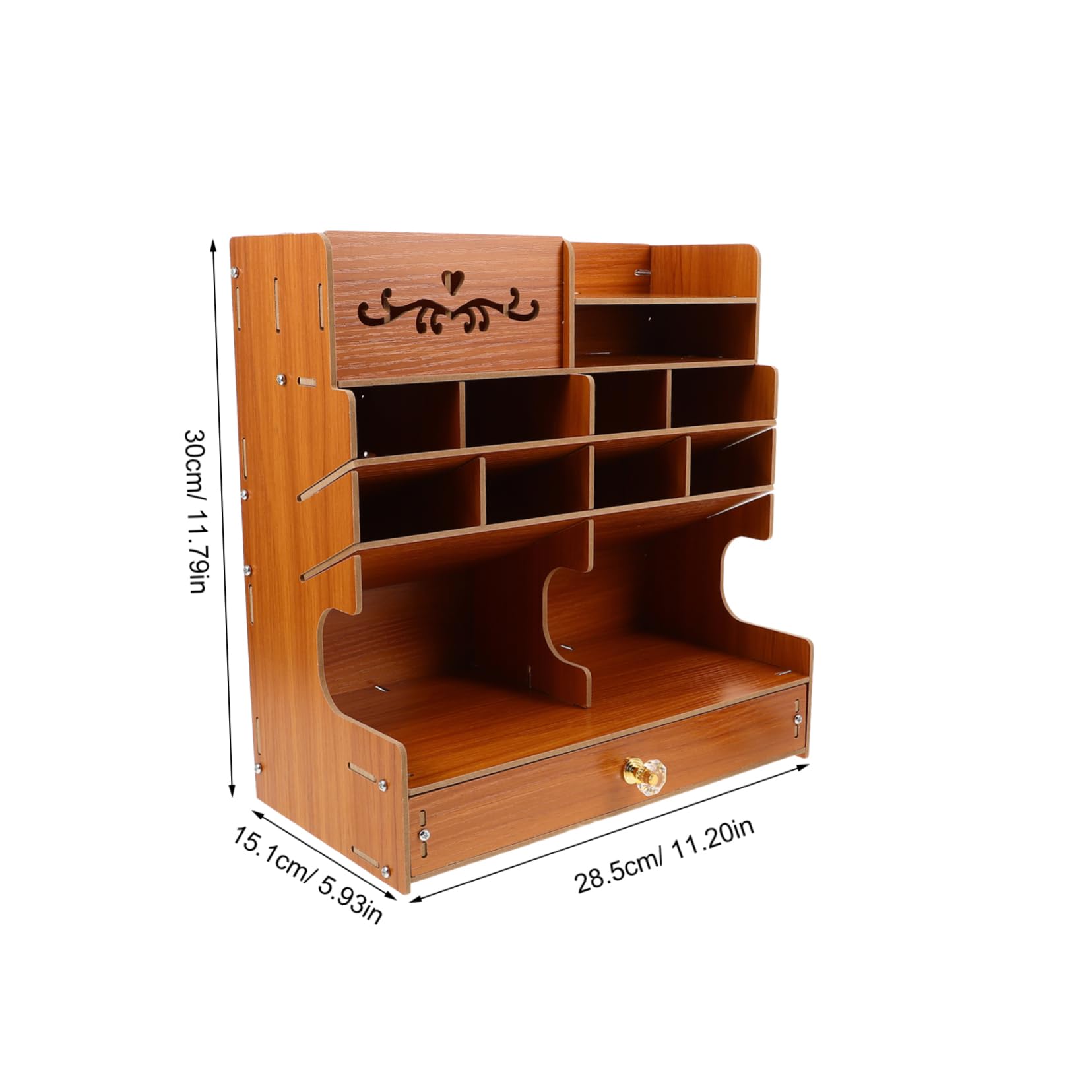 DOITOOL Portapenne in Legno per Scrivania Scatola Portaoggetti con Scomparti Multipli Organizer da Ufficio per Penne e Cancelleria Vassoio Portapenne in Legno