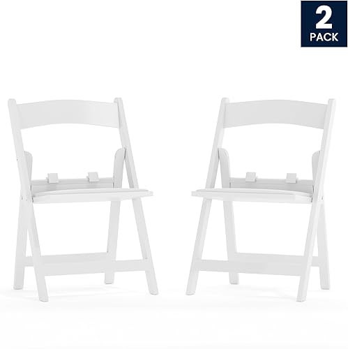 Miniatura 5 de Flash Furniture HERCULES - Sillas plegables para niños con asientos acolchados  Juego de 2 sillas plegables de resina blanca con asiento acolchado
