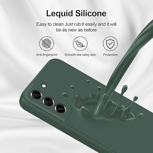 Miniatura 4 de Funda de silicona compatible con Samsung Galaxy S21 FE 5G, funda de cuerpo completo suave y sedosa al tacto con protección de cámara, funda a prueba