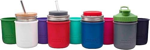Miniatura 10 de Mason Jar Lifestyle - Pinta de boca ancha de silicona de 16 onzas para proteger bolas, Kerr y tarros de conservas (Ultra Violet, paquete de 2)