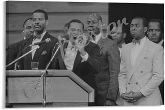 QDFXCYOO The Reverend Louis Farrakhan Vintage Speech Art Poster Canvas Painting Posters And Prints Wall Art for Living Room Bedroom Decor 18x12inch(45x30cm), Frame-style