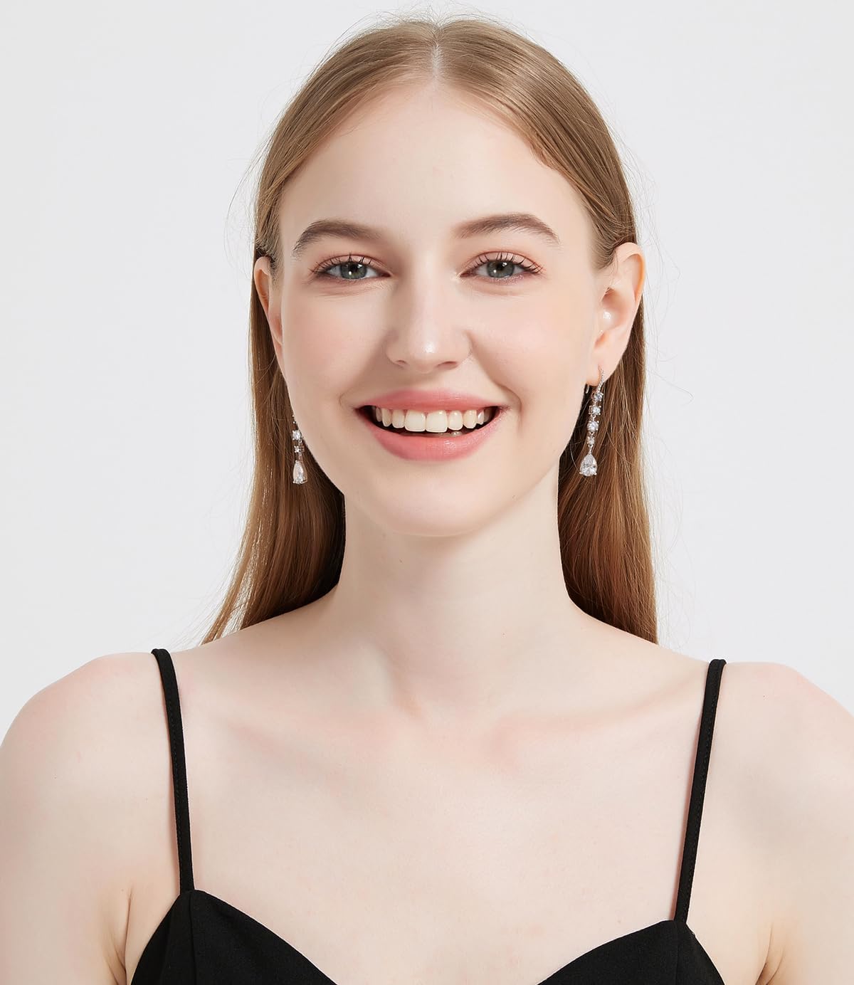 Bride Bridesmaid Teardrop Long Dangle Earrings for Women, Christmas Jewelry Gift, Trendy Hook Dangling Earrings Fit Wedding Prom Halloween - Image 3